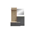Kompaktgarderobe  Rovereto , grau , Maße (cm): B: 148 H: 199 T: 38.0