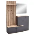 Garderobenkombination 4-teilig Anthrazit matt Artisan Eiche Dekor B 148 cm