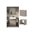 Vicco Waschbeckenunterschrank Marelle Greige Eiche 60 x 57,5 cm mit 2 Türen