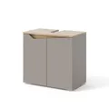Vicco Waschbeckenunterschrank Marelle, Greige, 60 x 57.5 cm mit 2 Türen, mit Siphonausschnitt zur Montage unter dem Waschbecken