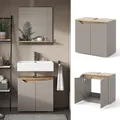 Waschbeckenunterschrank Marelle Greige Eiche 60 x 57,5 cm mit 2 Türen Vicco