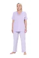 Ulla Popken Damen große Größen Übergrößen Plus Size Pyjama, Satin Detail, Morning Rise