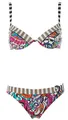 Olympia Damen Push Up Bügel Bikini mit Ziergürtel Cup C (36 (70), Bunt) J2190