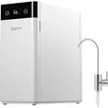 BEM Akira Wasserfilter Umkehrosmoseanlage Trinkwasser mit Wasserhahn ohne Wassertank, 5-Stufigem Wasser-Filtersystem Untertisch Leitungswasser Filter - Weiß