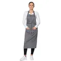 ZOLLNER Kochschürze in grau - robuste Grillschürze mit aufgenähten Taschen - Baumwolle - 75x100 cm - mit Bindebänder - waschbar bis 60°C - Oeko Tex® zertifiziert