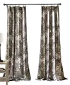 Lush Decor Botanische Gartenvorhänge, Blumen-Vogel-Druck, Lichtfilterung, Fenstervorhänge-Set für Wohnzimmer, Esszimmer, Schlafzimmer, Grau, 132 cm B x 244 cm L