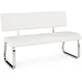 Idimex Esszimmerbank, Chrom, Weiß, Textil, Mode, 135x87x56 cm, Esszimmer, Bänke, Sitzbänke