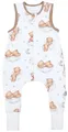 TupTam Sommerschlafsack Baby mit Beinen– Leichter Schlafsack Baby Sommer 0.5 TOG, OEKO-TEX, Farbe: Bären auf Wolken/Weiß/Braun, Größe: 68-74