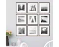 PHOTOLINI Bilderrahmen 9er Set 30x30 cm Modern Schmal mit Passepartout