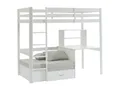 Vente-unique - Hochbett mit Schreibtisch, Schlafsofa & Stauraum - 90 x 200 cm - Kiefer massiv - GeweiÃ Â ÂÂ Ã Â ÂÂ t - Goliath II
