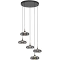 Schöner Wohnen Led-Pendelleuchte Posh, Grau, Metall, Kunststoff, Glas, 62x200x62 cm, Schutzklasse II (Schutzisoliert), höhenverstellbar, Lampen & Leuchten, Innenbeleuchtung, Leuchten nach Räumen, Küchenlampen