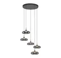SCHÖNER WOHNEN-Kollektion LED Pendelleuchte LED Pendellampe POSH, höhenverstellbar, 5x LED Board 6,30W, warmweiß, Rauchglas, höhenverstellbar, Lichtfarbe warmweiß