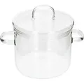 OLLA Glas-Topf klein mit Deckel 1,16 L hitzebeständig Kochtopf Küche