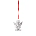 Engel m. Blumenkranz Weiss Matt 5,5 cm