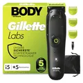 GilletteLabs i5 Body + Intimate Trimmer Herren mit SkinFirst-Technologie — Intimrasierer Mann für Körper & Intimbereich, Wasserdichte — Schwarz/Grün