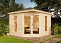 Alpholz Gartenhaus Holz 5-Eck Liwa Compact, BxT: 312x312 cm, in Naturbelassen mit 28mm Wandstärke