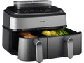 PHILIPS NA555/00 Steam Airfryer 5000 Series Dual Basket 9L Kapazität (3L+6L) Heißluftfritteuse 2750 Watt Silber Edelstahl