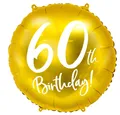 Luftballon 60. Geburtstag Ballon 60 Geburtstag Gold hochwertig Zahl 60 Gold 45cm