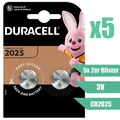 5 x Duracell CR 2025 3V Lithium DL2025 Batterie Knopfzelle im 2er Blister