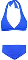 Aquarti Mädchen Bikini Set Bustier Bikinislip Zweiteiliger Badeanzug, Farbe: Zum Binden - Jacquard Punkte Kornblumenblau, Größe: 152
