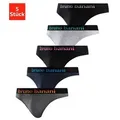 Bruno Banani String (Packung, 5-St) mit Streifen Logo Webbund blau|gelb|grau|schwarz XXL