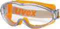 uvex Schutzbrille Vollsichtbrille ultrasonic 9302245 | Überbrille | beschlagfrei | supravision | farblos orange/grau