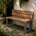 HAGO24 Bankgestell Bankkufen Anthrazit hochwertige Bank Füße Stahl Bankbeine Sitzbank Rückenlehne DIY Metallgestell Bank & Gartenbank