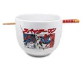Silver Buffalo Marvel Spider-Man japanische Manga-Comic-Paneele, Keramik, Ramen-Nudel-Reisschale mit Essstäbchen, mikrowellengeeignet, 590 ml