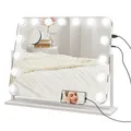Hollywood Spiegel mit Beleuchtung 62,5 x 52 cm Schminkspiegel mit 15 LED Licht