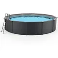 Steinbach Stahlwand Swimming Pool Set "Nuovo de Luxe",anthrazit / silbergrau,Ø 460 x 120 cm