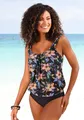 Tankini-Top "Malia", mit lockerem Schnit und tropischem Print, Gr. 40 - N-Gr, anthrazit-bedruckt N-Gr