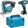 Makita Akku Bohrschrauber und Stichsäge Set, 12 V (CLX237SAJ) DF333D / JV101D, 2 Akkus