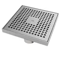 Duschablauf 200x200 mm Edelstahl 304 – Bodenablauf mit Edelstahlrost – Ablauf Dusche Bad – Ablaufgarnitur begehbare Dusche – rostfrei