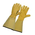 ROSTAING Handschuhe ROSERAIE - Ein Paar lange Handschuhe aus Leder - Alle Arbeiten in trockener und feuchter Umgebung - Schneiden von Rosen und kleineren Dornensträuchern - Unterarmschutzmanschette
