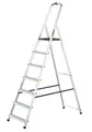 Drabest - PRO Haushaltsleiter - Stehleiter - 7 Stufen - Arbeitshöhe 3,40m - Klappleiter aus Aluminium, max. 150 kg, mit Praktischem Haken - Aluleiter mit Plattform 25x26 cm, rutschfeste Füßen