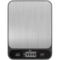 Strex Küchenwaage Digital - Küchenwaage - 1g bis 10kg - Tara-Funktion - Inklusive Batterien - Edelstahl/Schwarz