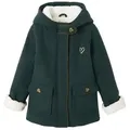 vertbaudet Dufflecoat Mädchen Wintermantel mit Recycling-Polyester grün 128
