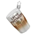 INGE-GLAS® Christbaumschmuck, Christbaumschmuck Latte Macchiato 8,5cm Glas Figur Weiß / Braun