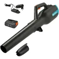 Gardena PowerJet P4A 18 Volt Ready-To-Use Set - Akku-Laubbläser - grau/türkis