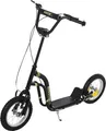 HOMCOM Kinderroller ab 5 Jahre Scooter Kinderscooter Tretroller Cityroller Kinder Roller Kickboard mit Luftreifen 12 Zoll Gummi Aluminium Schwarz 120 x 58 x 85-95 cm