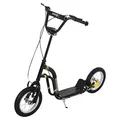 HOMCOM Kinderroller Höhenverstellbar Tretroller mit 12 Zoll Luftreifen, Kinder Roller für Jungen und Mädchen ab 5 Jahre, Scooter Kickscooter Cityroller Schwarz