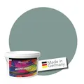 WALLCOVER hochwertige Wandfarbe für Innen | Graugrün | 1L für 8m² | Hochdeckende Innenfarbe Matt (Klasse 1) | Profi Qualität aus Deutschland