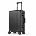100% Aluminium Handgepäck Luxus Koffer Trolley 55×36×23 Black by Travelhouse®