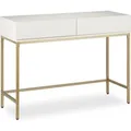 Relaxdays Konsolentisch Metall Holzwerkstoff Gold Weiß mit 2 Schubladen 110 cm x 40 cm x 80 cm 21,1 kg