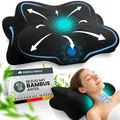 Orthopädisches Nackenstützkissen bei Nackenschmerzen aus hochwertigem Memory Foam - Ergonomisches Nackenkissen - Kopfkissen für Seiten-, Rücken... - Dunkelgrau