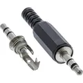 Klinke Stecker zum Löten Version 3,5mm Schwarz Inline Stereo Gerade 1 Stück