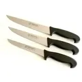 Marsvogel | Metzgermesser Set | 3-tlg | schwarz | ideal für präzises Schneiden | ergonomische Griffe | Rasiermesserqualität