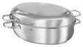 RÖSLE Elegance Bräter mit Deckel Multibräter Schmortopf 8 L Edelstahl 41x28 cm