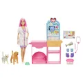 Mattel Barbie Gute Besserung Tierkrankenstation-Spielset aus Modepuppe mit rosa