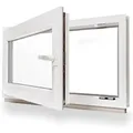 Framelux Kunststofffenster Proline Weiß 2-Fach Verglasung 950 x 550 mm Rechtsanschlag